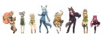  6+girls animal_ears highres kuromiya multiple_girls original tail 