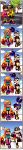  2boys 2girls 6koma ^_^ absurdres bike_shorts blue_eyes closed_eyes comic dark_skin domino_mask fangs green_eyes green_hair grin hand_on_own_cheek hat heart highres holding_hands inkling laughing long_hair long_image mask multiple_boys multiple_girls open_mouth orange_hair pointy_ears redhead shared_speech_bubble shoes shorts signature sitting_on_wall smile sneakers speech_bubble splatoon spoken_heart tall_image tamarinfrog tentacle_hair twintails 