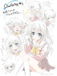  blue_eyes charlotte_(anime) chibi expressions highres hizuki_yayoi long_hair school_uniform serafuku silver_hair solo tomori_nao two_side_up 