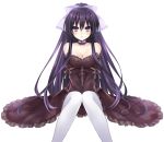  black_dress date_a_live dress elbow_gloves extraction gloves hair_ribbon jewelry looking_at_viewer necklace purple_hair ribbon transparent_background violet_eyes yatogami_tooka 