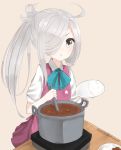  asashimo_(kantai_collection) cooking curry food hair_over_one_eye highres kantai_collection long_hair rice school_uniform tagme yukichi_(sukiyaki39) 
