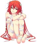  bandages elfen_lied extraction long_hair lucy red_eyes redhead transparent_background 