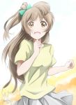  1girl bow brown_eyes brown_hair hair_bow highres kem_kem long_hair love_live!_school_idol_project minami_kotori open_mouth side_ponytail smile solo 