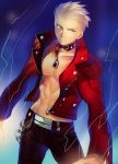  1boy archer fate/extra fate/extra_ccc fate_(series) jacket naoko_(juvenile) red_jacket solo white_hair 