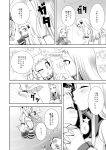  2girls :d absurdres ahenn ahoge claws comic detached_sleeves dress eating highres horn horns kantai_collection mittens monochrome multiple_girls northern_ocean_hime open_mouth seaport_hime shinkaisei-kan smile translation_request 