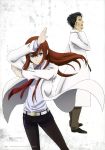  1boy 1girl absurdres brown_hair highres labcoat long_hair makise_kurisu necktie okabe_rintarou steins;gate 