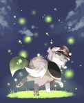  animalization cape dog fireflies green_eyes hat hotarumaru maruneko no_humans object_namesake touken_ranbu 