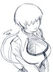  1girl breasts cleavage cleavage_cutout hair_over_eyes king_of_fighters large_breasts long_hair shermie sketch solo tsukudani_(coke-buta) 