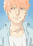  1boy avvo_(ekireikirei) bleach kurosaki_ichigo looking_away orange_hair sketch smile solo 