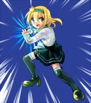  147 blonde_hair blue_eyes crown green_legwear hairband high_heels inazuma_eleven_(series) inazuma_eleven_go long_hair mini_crown nakame_shiori open_mouth skirt thigh-highs zettai_ryouiki 