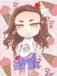  arareiks brown_eyes brown_hair capricorn cat_ears chibi curly_hair cute pink 