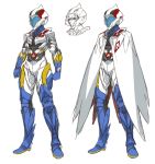 1boy armor cape gatchaman gatchaman_crowds helmet ken_the_eagle shimotsuki_eight simple_background solo white_background 