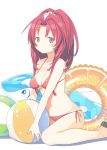  1girl akagi_towa ball beachball bikini dolphin go!_princess_precure inflatable_toy innertube long_hair precure red_eyes swimsuit yuguru 