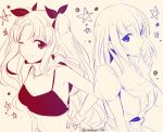  2girls artoria_pendragon_(all) bikini dress fate/stay_night fate_(series) gradient iwanaga_tm multiple_girls saber star swimsuit tohsaka_rin toosaka_rin two_side_up 