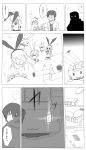  admiral_(kantai_collection) comic damaged drunk glasses hair_ribbon highres i-8_(kantai_collection) jun&#039;you_(kantai_collection) kantai_collection mecha mechanist08 monochrome rensouhou-chan ribbon shimakaze_(kantai_collection) silhouette sleeping translation_request trembling x_x 
