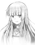  1girl 90i long_hair looking_at_viewer monochrome simple_background sketch solo white_background 