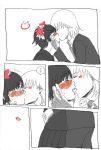  blush head_wreath highres kakine_teitoku kiss pixiv_manga_sample school_uniform to_aru_majutsu_no_index translated uiharu_kazari 