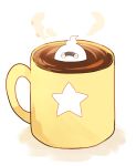  closed_eyes cup ghost lowres mei_(maysroom) mug no_humans partially_submerged star whisper_(youkai_watch) youkai youkai_watch 