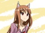  brown_hair holo long_hair mana_(gakuburu) red_eyes smile spice_and_wolf wolf_ears 