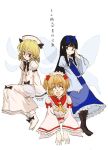  blonde_hair boots hair_ribbon hat luna_child red_eyes ribbon star_sapphire sunny_milk touhou translation_request tsurui wings 