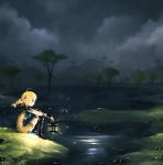  final_fantasy final_fantasy_xii lantern night penelo sitting solo tree water wednesday 