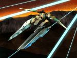  gradius konami laser mecha mountain no_humans ship sky solo space_craft star star_(sky) starry_sky tokoroten_(hmmuk) vic_viper zone_of_the_enders zone_of_the_enders_2 