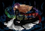  cape dress gradient gradient_hair hijiri_byakuren long_hair multicolored_hair purple_hair runes smile touhou transparent vetina yellow_eyes 