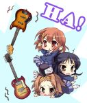  akiyama_mio bad_id black_hair brown_eyes brown_hair chibi guitar hirasawa_yui instrument k-on! les_paul long_hair mamita multiple_girls pantyhose pile-up school_uniform short_hair tainaka_ritsu tears 