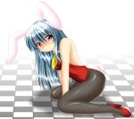  blush bunny_ears bunny_tail bunnysuit kagura_chitose kamishirasawa_keine leotard long_hair pantyhose rabbit_ears touhou 
