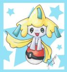  jirachi poke_ball pokemon signature smile solo star 