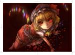  flandre_scarlet flower hat petals red_eyes rose short_hair shoukou stare thigh-highs thighhighs touhou wings 