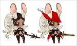  bunny_ears chibi final_fantasy final_fantasy_xii fran minami_ryou rabbit_ears red_mage sword viera weapon 