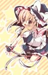  artist_request blonde_hair broom broom_riding brown_eyes fingerless_gloves gloves hat kirisame_marisa nakamura_sandayo solo star touhou witch witch_hat 