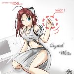  brown_hair console_girl ds nintendo white 