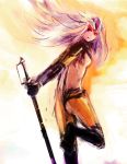  monster_girl mutio purple_hair sword tyuurippu_taisa weapon 
