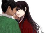  1girl barusa black_hair brown_hair couple japanese_clothes katsura_(+araka) lips long_hair male seirei_no_moribito tanda 