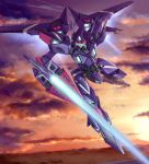  clouds energy_sword flying mecha solo sword tomo_(machinemess) viper_ii virtual_on weapon 