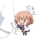  /\/\/\ 1boy 1girl admiral_(kantai_collection) black_legwear brown_eyes brown_hair commentary_request crying crying_with_eyes_open fang hair_ornament hairclip ikazuchi_(kantai_collection) kantai_collection kotanuki_329 long_sleeves neckerchief sailor_dress short_hair sleeves_past_wrists tears translated wavy_mouth younger 