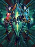  2girls black_hair boringmu female junketsu kill_la_kill kiryuuin_satsuki long_hair matoi_ryuuko mechanization multicolored_hair multiple_girls redhead senketsu 