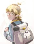  1boy backpack bag blonde_hair blue_eyes citron_(pokemon) glasses pokemon pokemon_(game) pokemon_xy smile solo tomeriko-123 