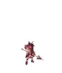 1girl animated animated_gif barrier boots long_hair lowres magical_girl mahou_shoujo_madoka_magica mahou_shoujo_madoka_magica_movie official_art pixel_art polearm ponytail redhead sakura_kyouko spear tales_weaver thigh-highs weapon 