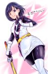  1girl abe_tsukumo female highres igasaki_fuuka long_hair purple_hair shironinger shuriken_sentai_ninninger solo super_sentai sword violet_eyes weapon 