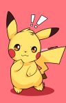  ! !! :3 looking_at_viewer pikachu pink_background pokemon pokemon_(creature) signature simple_background solo standing watermark web_address zrae 