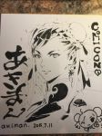  1girl chinese_clothes chun-li convention double_bun monochrome solo sparkle street_fighter upper_body yasuda_akira 