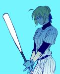  1girl baseball_bat baseball_uniform fate/stay_night fate_(series) j_(onjj) saber solo sportswear 