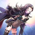  black_hair book facial_mark fire_emblem fire_emblem_if forehead_mark long_hair messy_hair nyx_(fire_emblem_if) red_eyes see-through shuri_yasuyuki tiara veil 