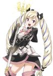  blonde_hair dress elise_(fire_emblem_if) fire_emblem fire_emblem_if hair_ribbon highres koyashi24 long_hair ribbon staff twintails 