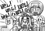 !? 2girls @_@ ahoge antenna_hair blush couch crying cup detached_sleeves double_bun hairband headgear japanese_clothes kantai_collection kongou_(kantai_collection) long_hair miko monochrome multiple_girls natori_(kantai_collection) nontraditional_miko open_mouth rectangular_mouth school_uniform senomoto_hisashi serafuku short_hair sitting surprised sweat teacup tears translation_request |_| 