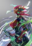  ass blonde_hair feathers genderswap green_eyes helmet rockman rockman_zero t-tom zero_(rockman) 