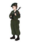  belt beret boots canteen gun hat highres komii military military_uniform paratrooper pps-43 submachine_gun uniform us_army weapon 